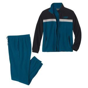 Atlas For Men Mens Fleece Elasticated Waist Tracksuit / Black/Blue/Gray